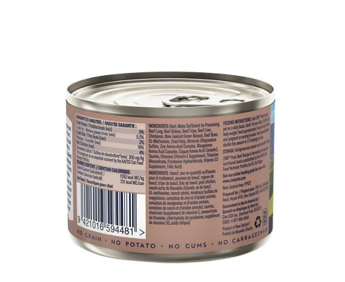 Ziwi Peak Beef Recipe Canned Cat Food