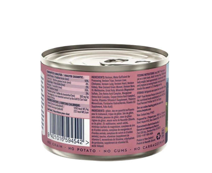 Ziwi Peak Venison Recipe Canned Cat Wet Food