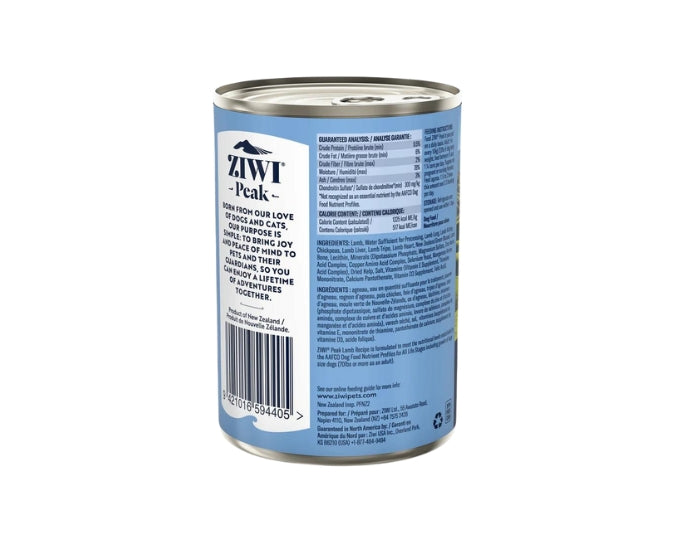 Ziwi Peak Canned Dog Food Lamb Flavour