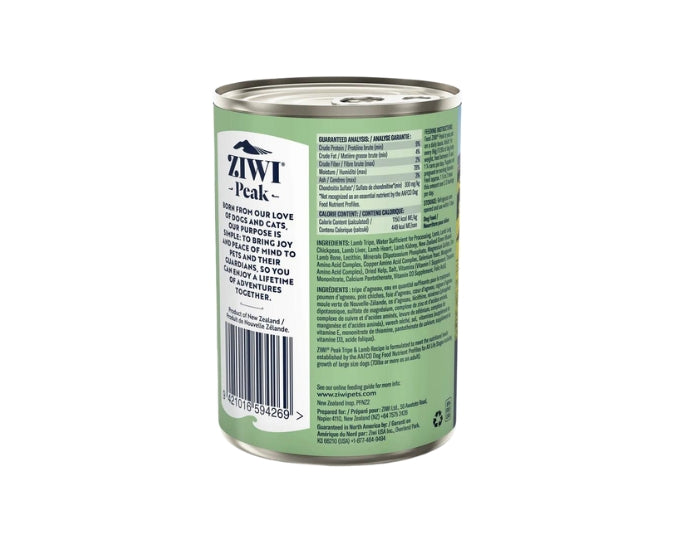 Ziwi Peak Canned Dog Food Tripe & Lamb Flavour