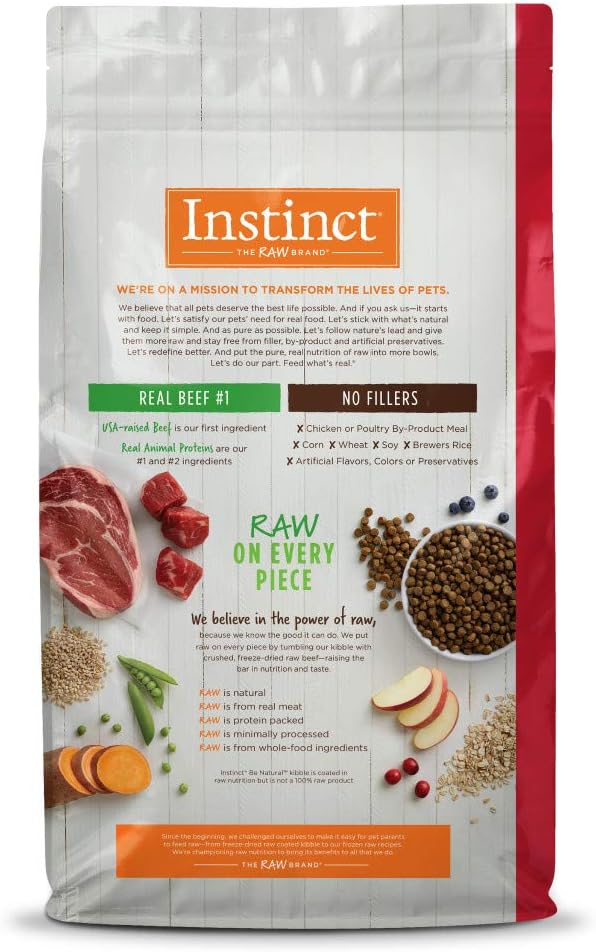 Instinct Be Natural Real Beef & Barley Recipe Freeze-Dried Raw Coated Dry Dog Food