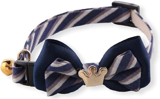 Necoichi Regal Crown Cat طوق (كحلي) (أحمر)
