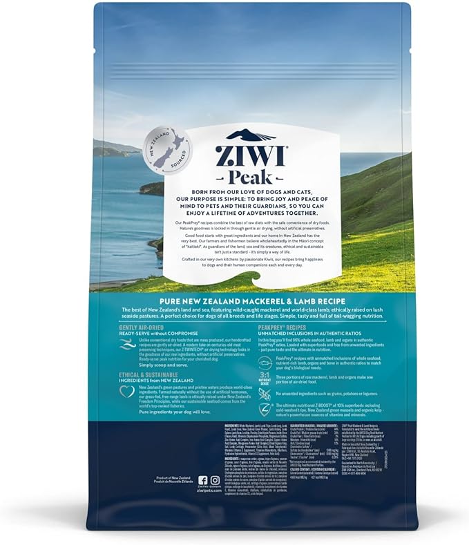 Ziwi Peak Dog Food Mackerel & Lamb