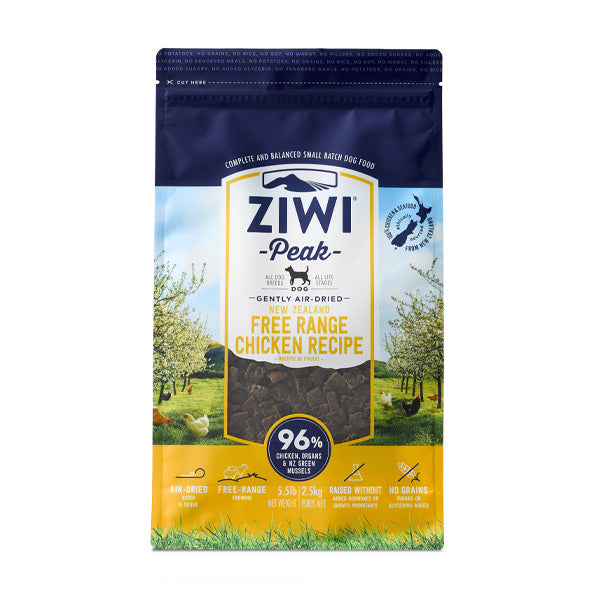 Ziwi Peak Air Dried Dog Food Free بنكهة الدجاج