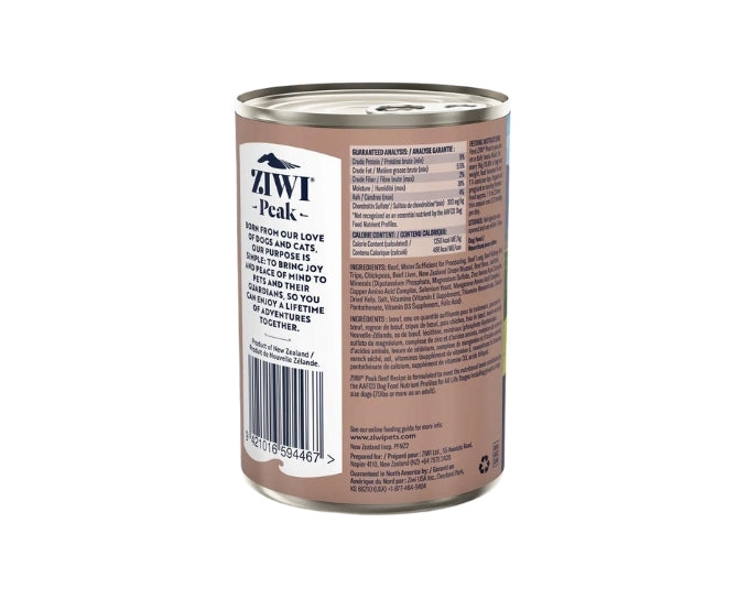 Ziwi Peak Canned Dog Food Beef  Flavour