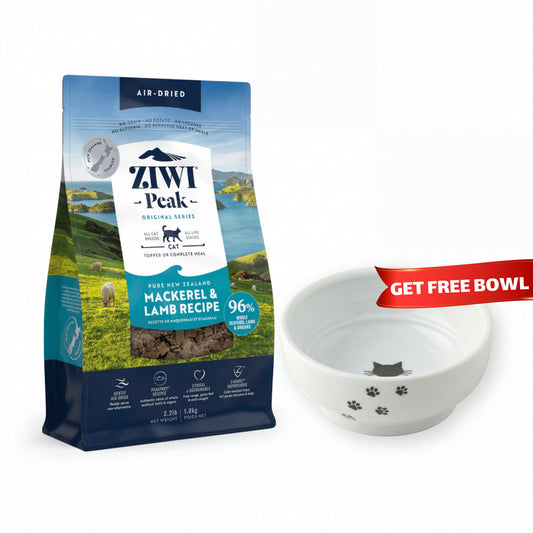 Title: Ziwi Peak Air-Dried Mackerel & Lamb Cat Food Bundle (Includes FREE Necoichi Bowl!)