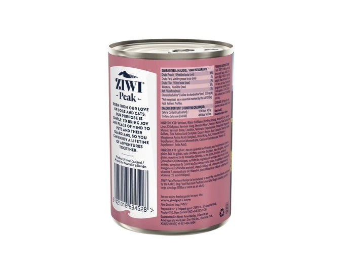 Ziwi Peak Canned Dog Food Venison  Flavour