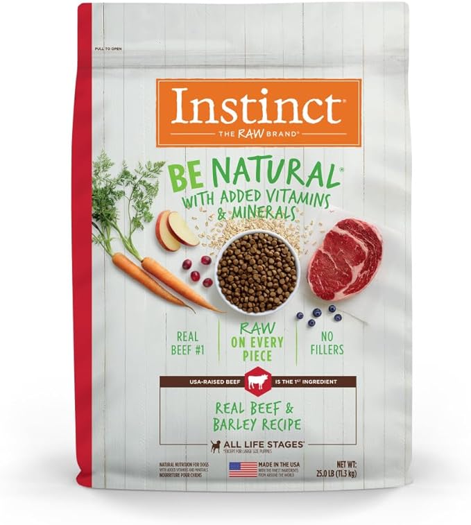 Instinct Be Natural Real Beef & Barley Recipe Freeze-Dried Raw Coated Dry Dog Food