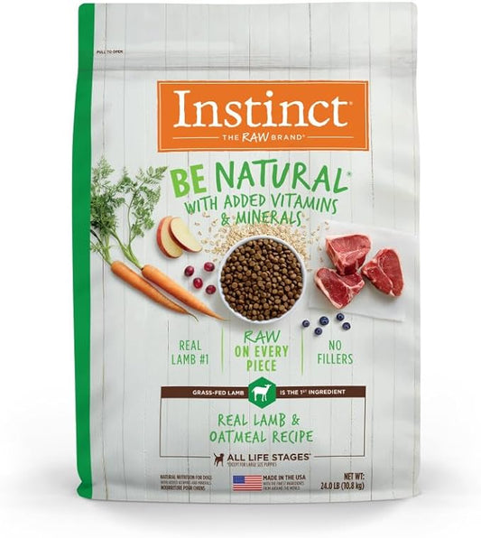 Instinct Be Natural Real Lamb & Oatmeal Recipe Freeze-Dried Raw Coated Dry Dog Food