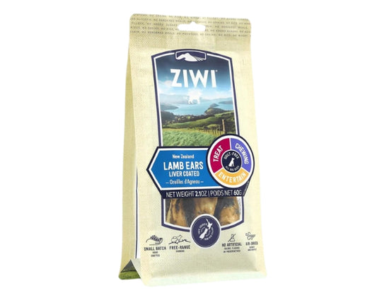 Ziwi Peak Treats Dog Lamb Ears Liver Coated Pouch