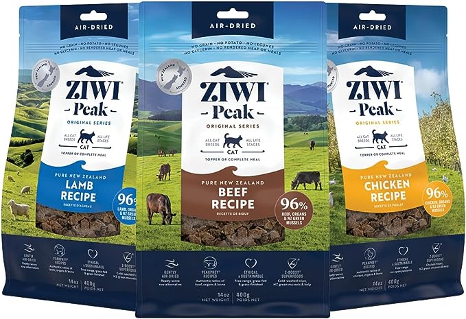 Bundle of Ziwi Peak Air-Dried Cat Food (Beef + Lamb + Chicken)