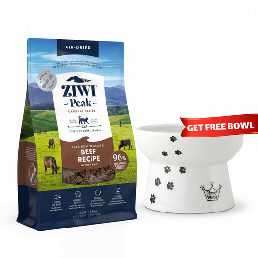 Title: Ziwi Peak Air-Dried Beef Cat Food Bundle (Includes FREE Necoichi Raised Bowl!)