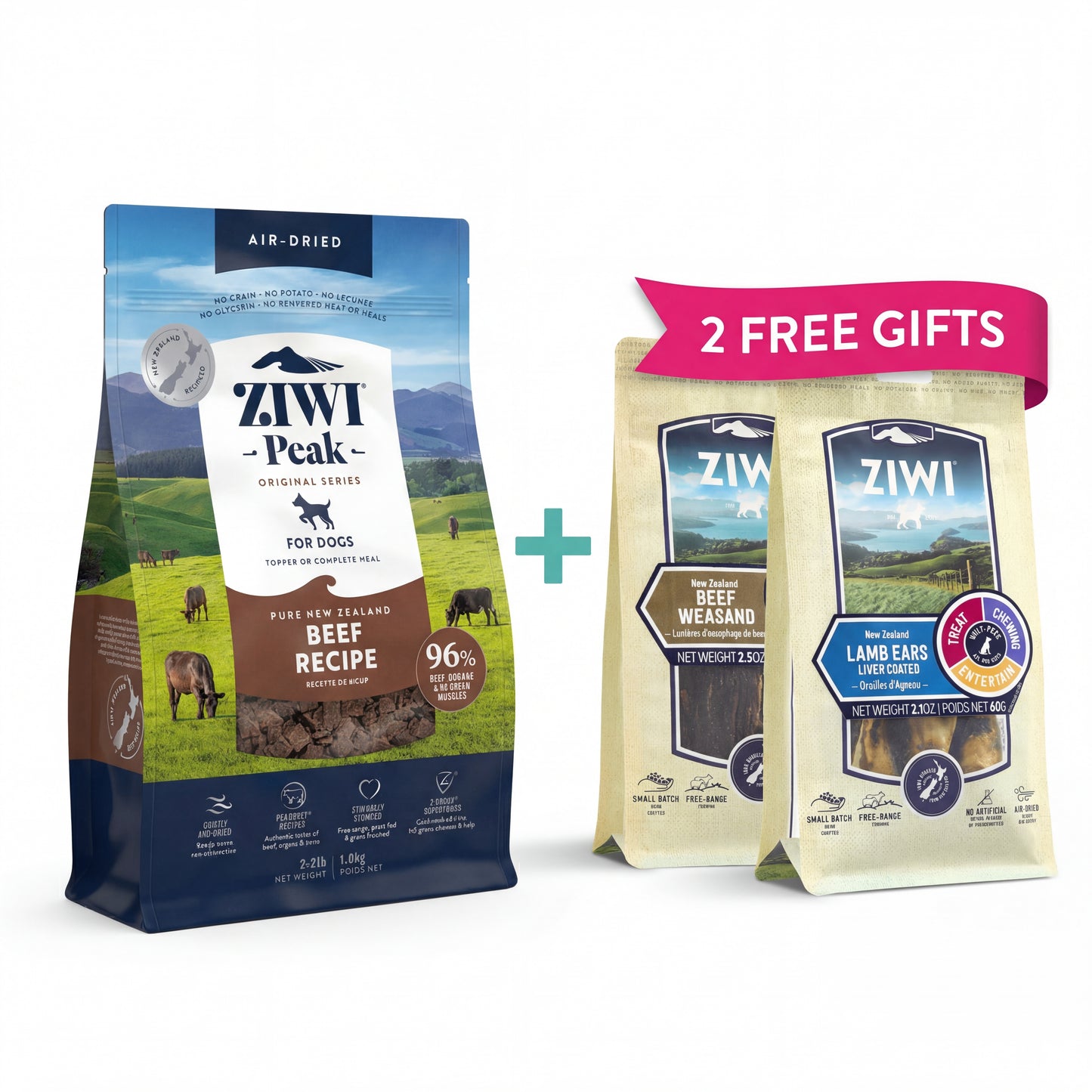 Ziwi Peak Air-Dried Beef Dog Food Bundle (Claim Up To 5 FREE Premium Treats!)