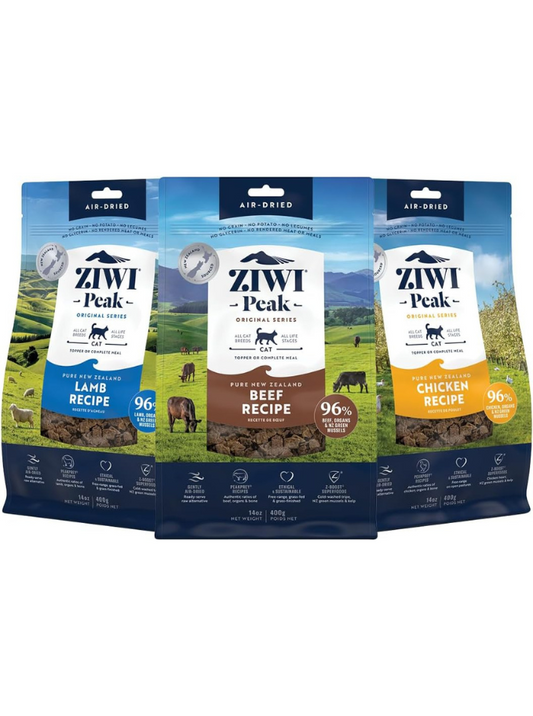 Bundle of Ziwi Peak Air-Dried Cat Food (Beef + Lamb + Chicken)