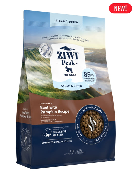 ZIWI Peak Steam & Dried Dog Food - Grass-fed Beef & Pumpkin