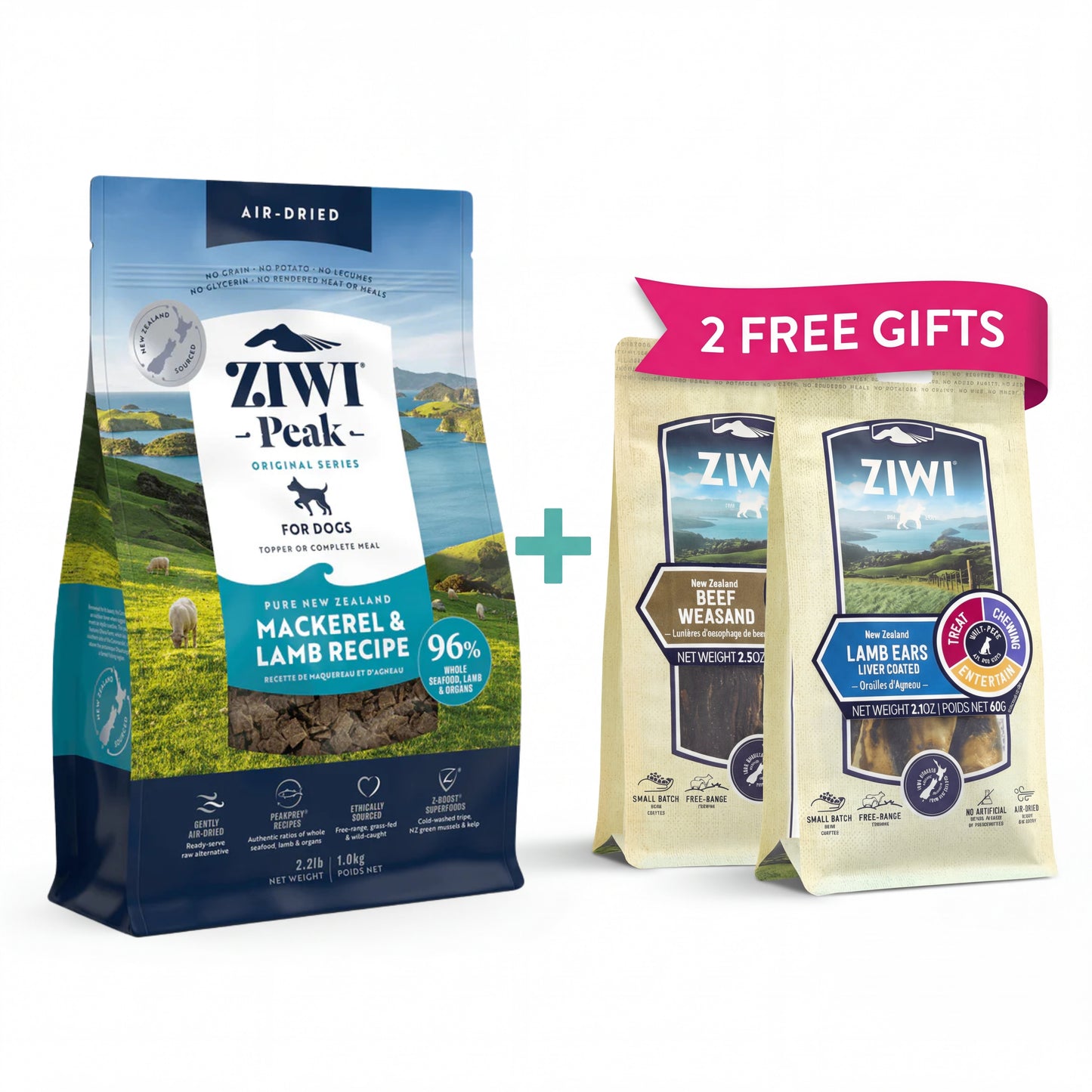 Ziwi Peak Air-Dried Mackerel & Lamb Dog Food (Claim Up To 5 FREE Premium Treats!)