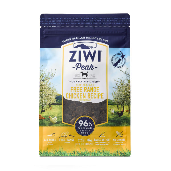 Ziwi Peak Air Dried Dog Food Free بنكهة الدجاج