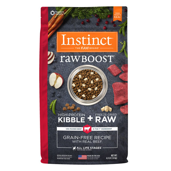 Instinct Raw Boost Grain-Free Recipe with Real Beef & Freeze-Dried Raw Pieces Dry Dog Food